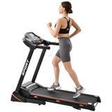 ZNTS Folding Electric 3.5HP Treadmill With Incline Medium Running Machine Motorised LCD Gym 330lbs W540133656
