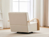 30.7"W Modern Upholstered 360&deg Swivel Accent Chair with Solid Wood Armrests and Comfy Channel W3118P339624