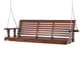 5.5 ft Heavy-Duty Wooden Porch Swing, 880 lb Capacity Patio Bench Swing with Hanging Chains, for 06319625