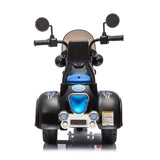 Kids Ride On Motorcycle Toy, 3-Wheel Chopper Motorbike with LED Colorful Headlights Horn, Blue 6V W2823P220543
