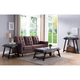 Modern Hallway Display Table with Drawer & Bottom Shelve in Distressed Grey & Black B107130875