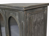 Farmhouse Storage Cabinet, Distressed Wood Kitchen Pantry Cabinet with 2 Glass Doors & 2 Drawers, W2295P475273