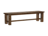 Classic Transitional Design Bench 1pc Solid Rubber Wood Dining Furniture Burnished Brown Finish B011P262326