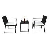 Single 2pcs Coffee Table 1pc Exposed Flat Chair Three-Piece Set Black 23974444
