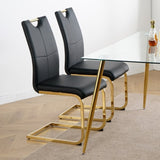 Modern Dining Chairs with Faux Leather Padded Seat Dining Living Room Chairs Upholstered Chair with W210127291