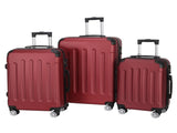 3-in-1 Portable ABS Trolley Case 20" / 24" / 28" Wine Red 20888432