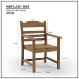 Patio Dining Chair with Armset Set of 2, HIPS Materialwith Imitation Wood Grain Wexture chair for W1209107725