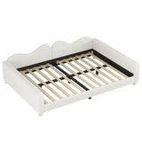 Full size Upholstered Daybed, Sherpa Fabric Sofabed with Cloud-Shaped Backrest, No Box-spring N733P234605K