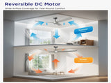 52 Inch Ceiling Fans with Lights Led Remote Control Low Profile Flush Mount for Living Room Bedroom 63174753