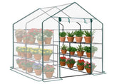 Mini Walk-in Greenhouse with PE Cover, 8-Shelf Indoor Outdoor Plant Gardening Green House for Garden 88814517