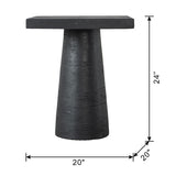 20x20x24" Black Square Side Table with Pedestal Base W2078P203212
