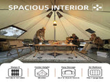 4 Season Bell Tent 13.1FT, Green Waterproof Glamping Yurt Tent with Stove Jack, Fits 8 People Family W3636P456623