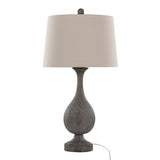 Cipolla Poly 29" Farmhouse Polyresin Table Lamp in Acid Griffin Wood Polyresin, Antique Soft Brass B202P224049
