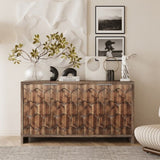 Accent Cabinet Farmhouse Style 4 Door Wooden Cabinet Sideboard Buffet Server Cabinet Storage W1435P216113