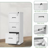 3 Drawer Metal Vertical File Cabinet with Lock and Card Slot Office Home Vertical File Cabinet for T2398P342716