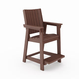 Brown Modern Counter Chair Sleek HDPE Poly Lumber for Dining, Patio, and Garden Comfort B195P198786