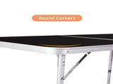 3ft Rectangle 2Fold Top Outdoor Folding Table, Aluminum Frame, 50kg Load 64442016