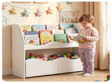 3-Tier Kids Bookshelf Toy Storage Organizer with 2 Rolling Drawers, Rounded Corner Anti-Tipping 99701522