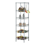 Concise 6 Layers Carbon Steel & PP Storage Rack Silver Gray 23771144
