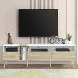 Modern TV with 3 Drawers and Open Shelves, Media Console Table for TVs up to 80'', Entertainment N710P234108K