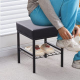 Velvet Vanity Footstool Ottoman 13" x 13" x 16", Soft Padded Seat with Furry Velvet Cover, Modern 41725909