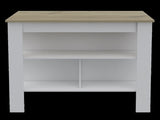 Rockaway 3-Shelf Kitchen Island White and Light Oak B06280060