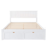 ZNTS Full Size Platform Bed with Under-bed Drawers, White 50131795