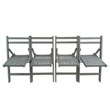 Furniture Slatted Wood Folding Special Event Chair - Gray, Set of 4, FOLDING CHAIR, FOLDABLE STYLE W49539765