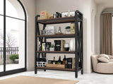 55'' Bakers Rack 4-Level Storage Shelves Metal and Wooden Kitchen Shelves, Kitchen Organizers and 42276934