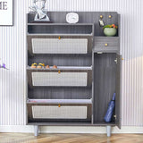 Modern minimalist storage cabinet, Japanese rattan shoe cabinet, bed top cabinet, small home W1151P147201