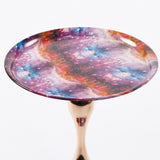 Mermaid Tail End Coffee Table Round Side Table, Modern Metal Pedestal Table, Minimalist Accent Table W2664P232836