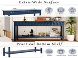 U_Style 60'' Fir Veneer Entryway Table Honeycomb-patterned Fronts,Modern Stylish Console Table N711P230811V