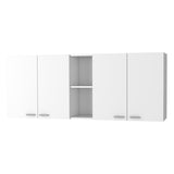 ZNTS Winslow 150" Wall Cabinet, Four Doors, Two Divisions, Two Shelves B128P148845