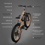 ZNTS AOSTIRMOTOR S18-1500W 26" 1500W Electric Bike Fat Tire 48V 15AH Removable Lithium Battery Mountain