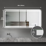 28*60inch LED Bathroom Vanity Mirror ,wall mirror,Anti-Fog, Dimmable,Shatter-Proof Tempered Glass, W2709P242514