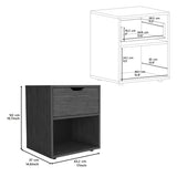 19.7" H Nightstand End Table with Open Shelf,Ligth Gray B097P167407