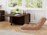 48" Foldable Coffee Table Extendable Center Table With Storage Cabinets & Wheels - Walnut 87117762