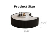 Light Sintered stone Top Stylish Irregular Shape Leather Coffee modern Sofa Table for Living Room W3081P411157