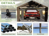 10x20 Heavy Duty Steel Canopy Tent with Roll-up Ventilated Windows, Garage Carport with Removable 83559031