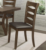 ZNTS Transitional Style Unique Back Design Set of 2pc Wooden Side Chairs Brown Finish Dining Room B01156048