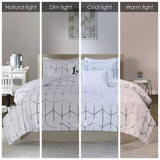 Full/Queen Metallic Printed Comforter Set B03595921