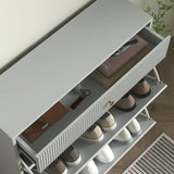 Gray shoe cabinet with adjustable shoe rack 17428289
