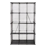 ZNTS 3-Tier Wire Cat Cage, Large Kennels Playpen with 3 Platforms, 3 Ramp Ladders and 4 Doors, Black W2181P155328