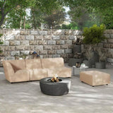 Cleo 34" Modular Upholstered Deep Seating Patio Corner Chair, Almond Beige Axroma Olefin B2719P245990