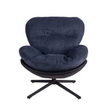 360&deg Swivel Office Chair, Modern Chenille Chair with Faux Leather and Black Metal Base Frame, No N817P205024B