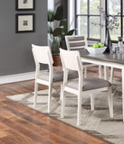 ZNTS Beautiful Unique Set of 2 Side Chairs White And Grey Kitchen Dining Room Furniture Ladder back B01181971