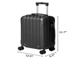 ABS Trolley Case 20in 24in 28in 3PCS Suitcase Set Vertical Striped Frosted Case Suitcase Black 70818180