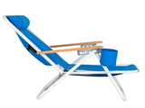 4-Position Adjustable Folding Beach Chair, Steel Tube Frame Oxford Fabric Lounge Chair, 7.9" Seat 99460325