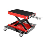 ZNTS Motorcycle Lift, 1100 LBS Motorcycle Lift ATV Scissor Lift Jack with Dolly & Hand Crank, Center W1239124260