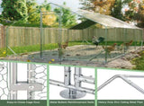 Large Metal Chicken Coop, Walk-in Chicken Run,Galvanized Wire Poultry Chicken Hen Pen Cage, Rabbits 85248762
